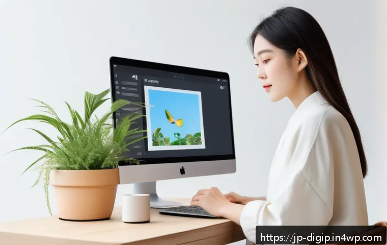 최고의 무료 디자인 도구 목록 - A vibrant digital workspace showing a young Japanese woman using a modern online design tool on a sl...